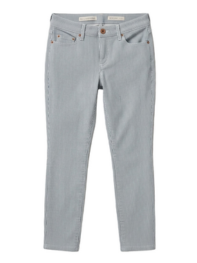 Anthropologie Pilcro Skinny Jeans Blue White Pinstripe Mid Rise Stretch Size 31